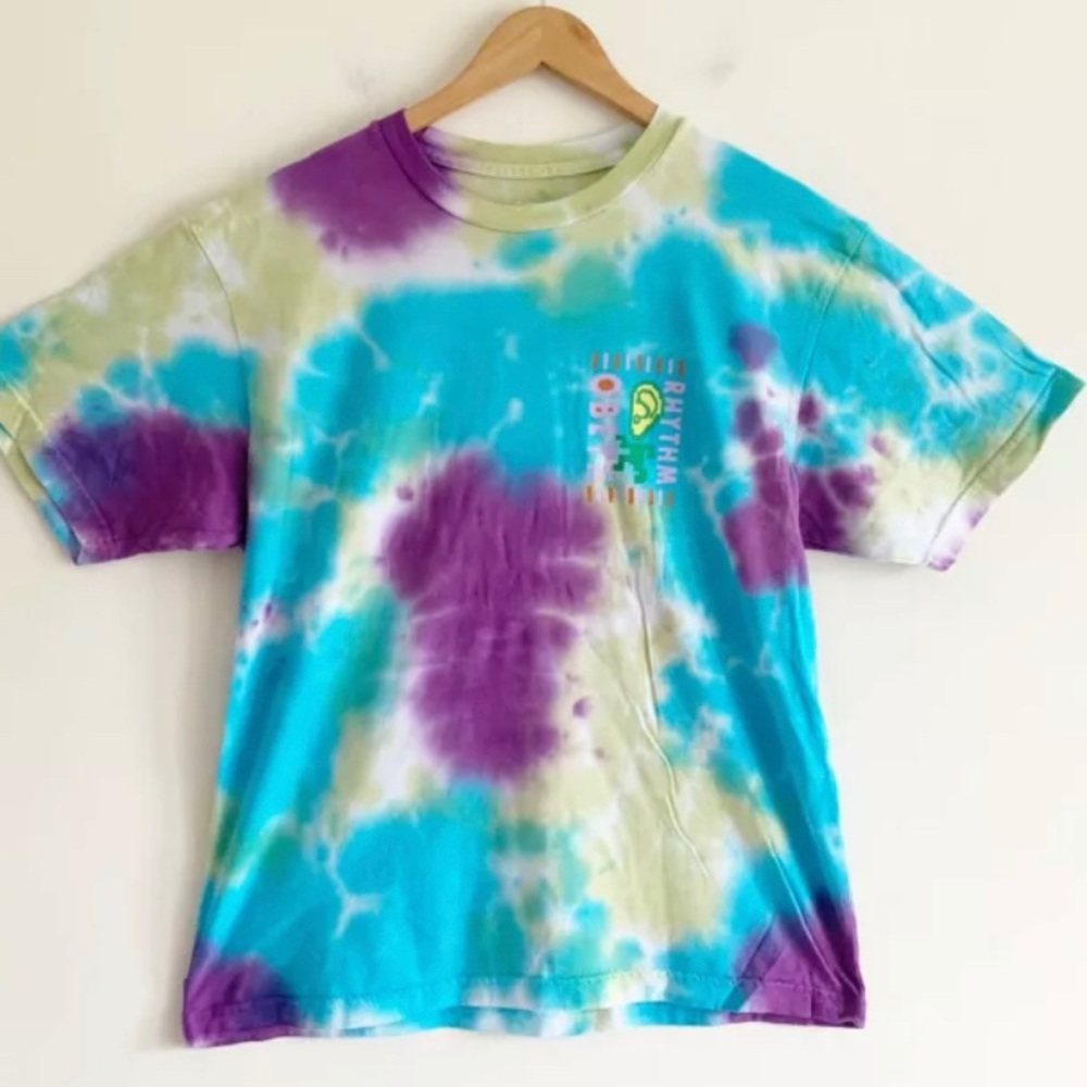 OBEY THE RHYTHM 2 TIE DYE TEE SHIRT M & L